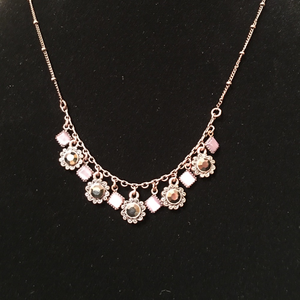 Vtg Lia Sophia NWT Copper & Stone Choker Necklace